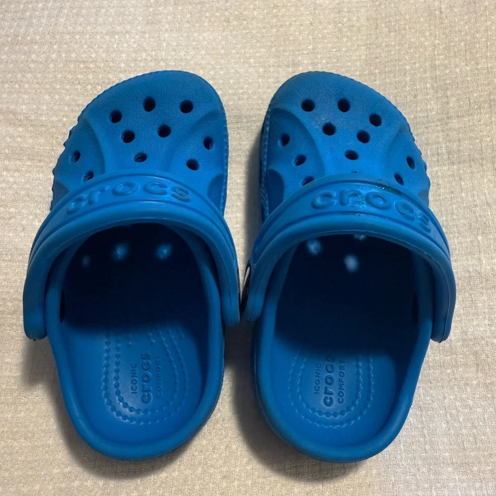 CROCS Baya Slip on Teal Turquoise Blue Clogs Infant Walker Children’s 5C